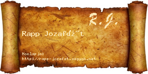 Rapp Jozafát névjegykártya